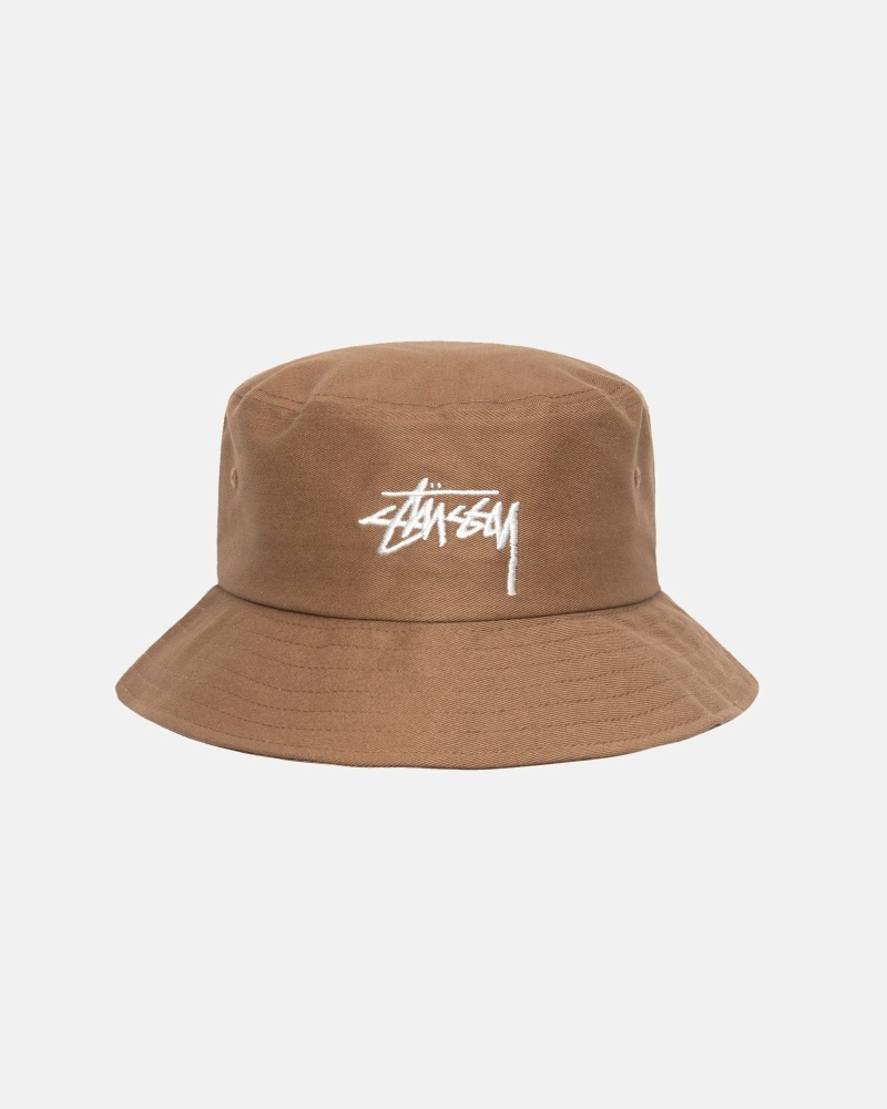 Brown Men\'s Stussy Big Stock Bucket Hats | CA0000405