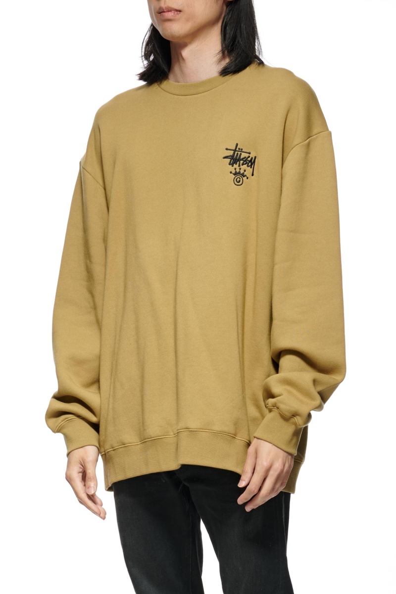 Brown Men's Stussy Copyright Crown Crew Sweaters | CA0000830