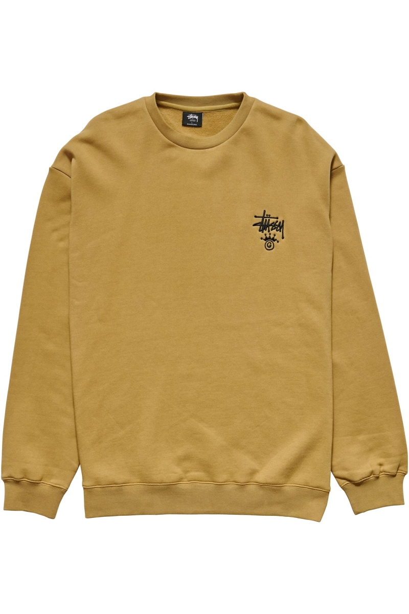 Brown Men\'s Stussy Copyright Crown Crew Sweaters | CA0000830