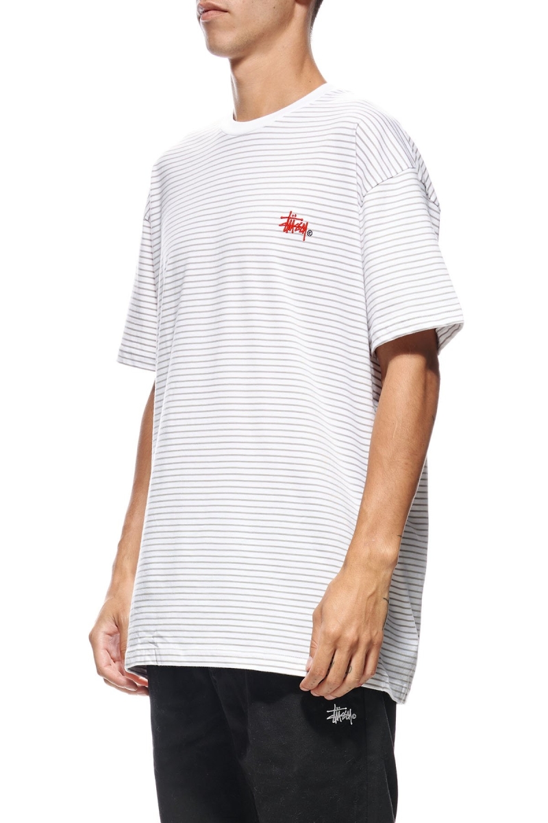 Brown Men's Stussy Emerald Stripe SS T Shirts | CA0000165