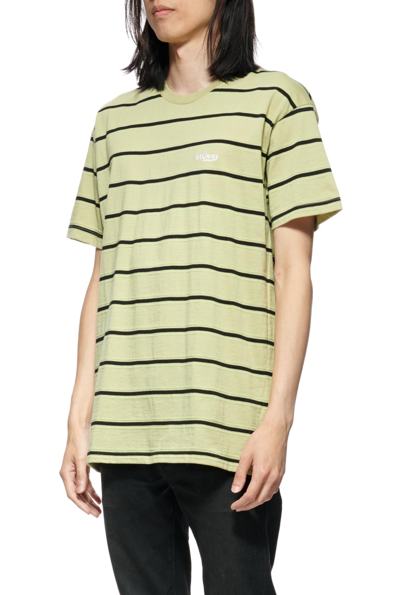 Brown Men's Stussy Glow Stripe SS T Shirts | CA0000172