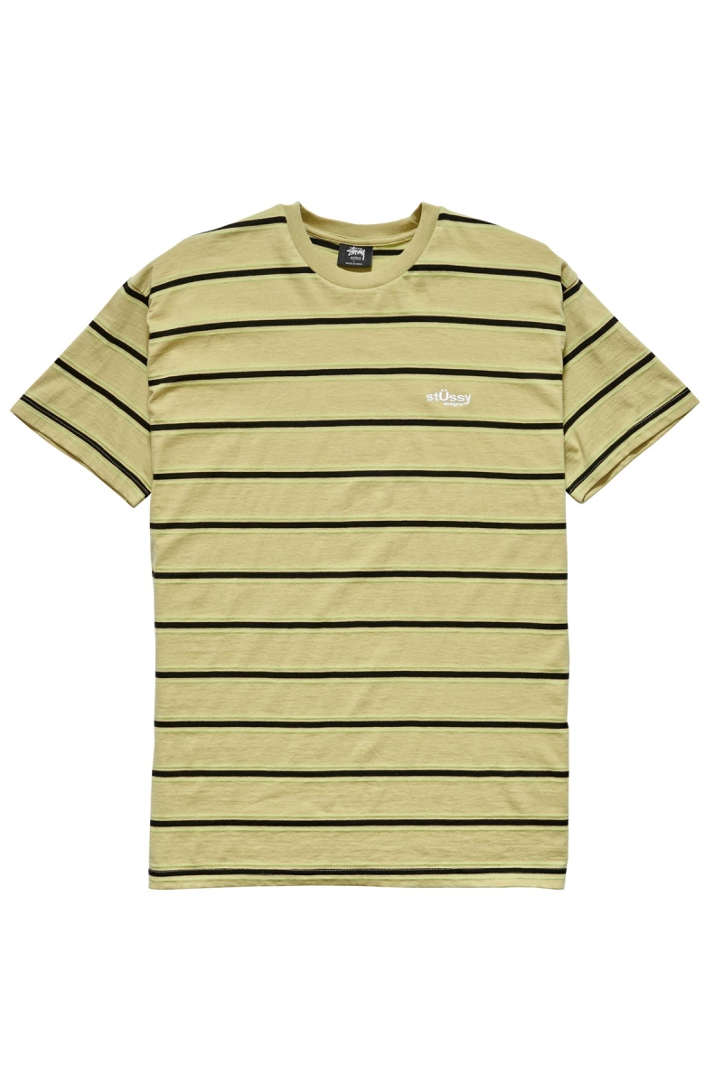 Brown Men\'s Stussy Glow Stripe SS T Shirts | CA0000172