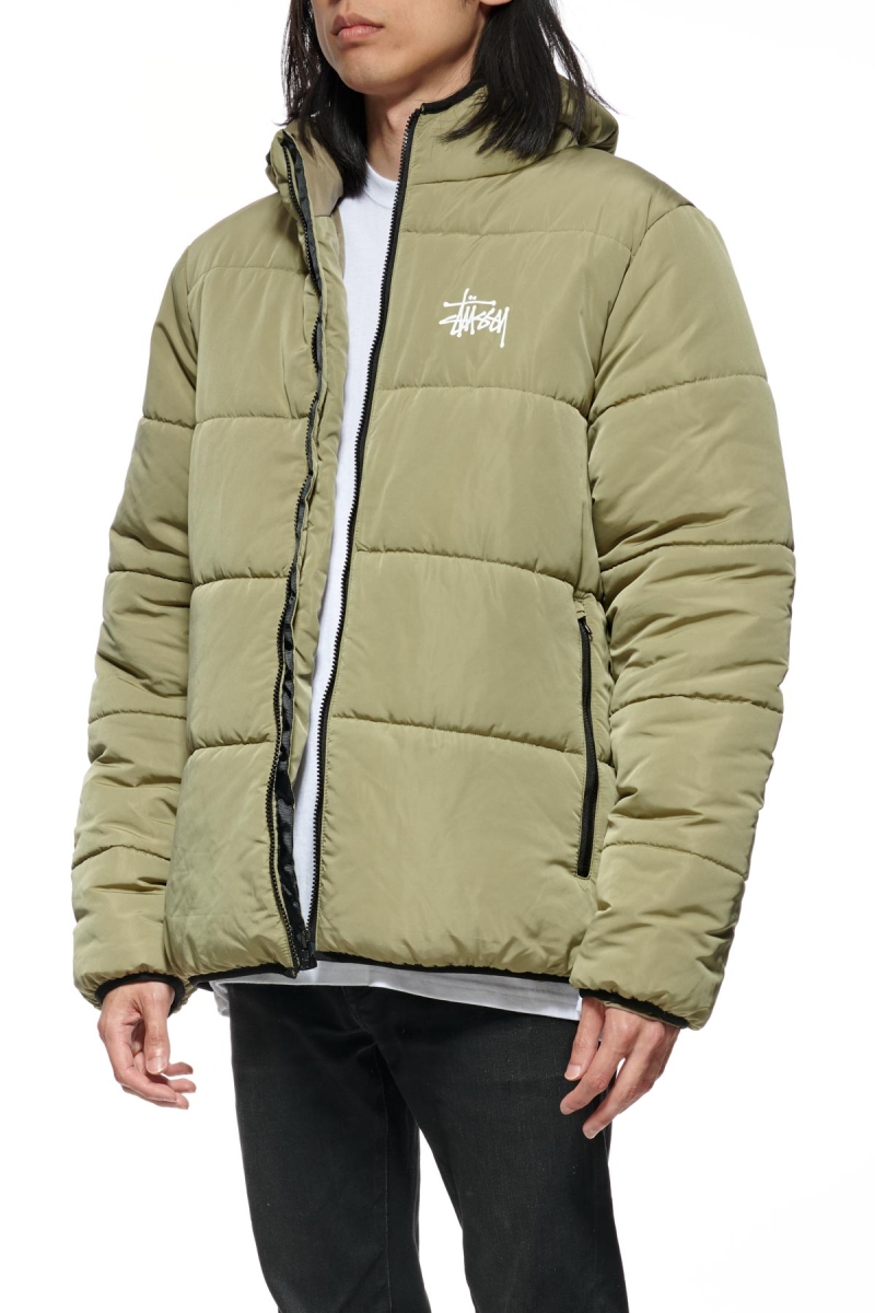 Brown Men's Stussy Graffiti Lightweight Puffa Jackets | CA0000343