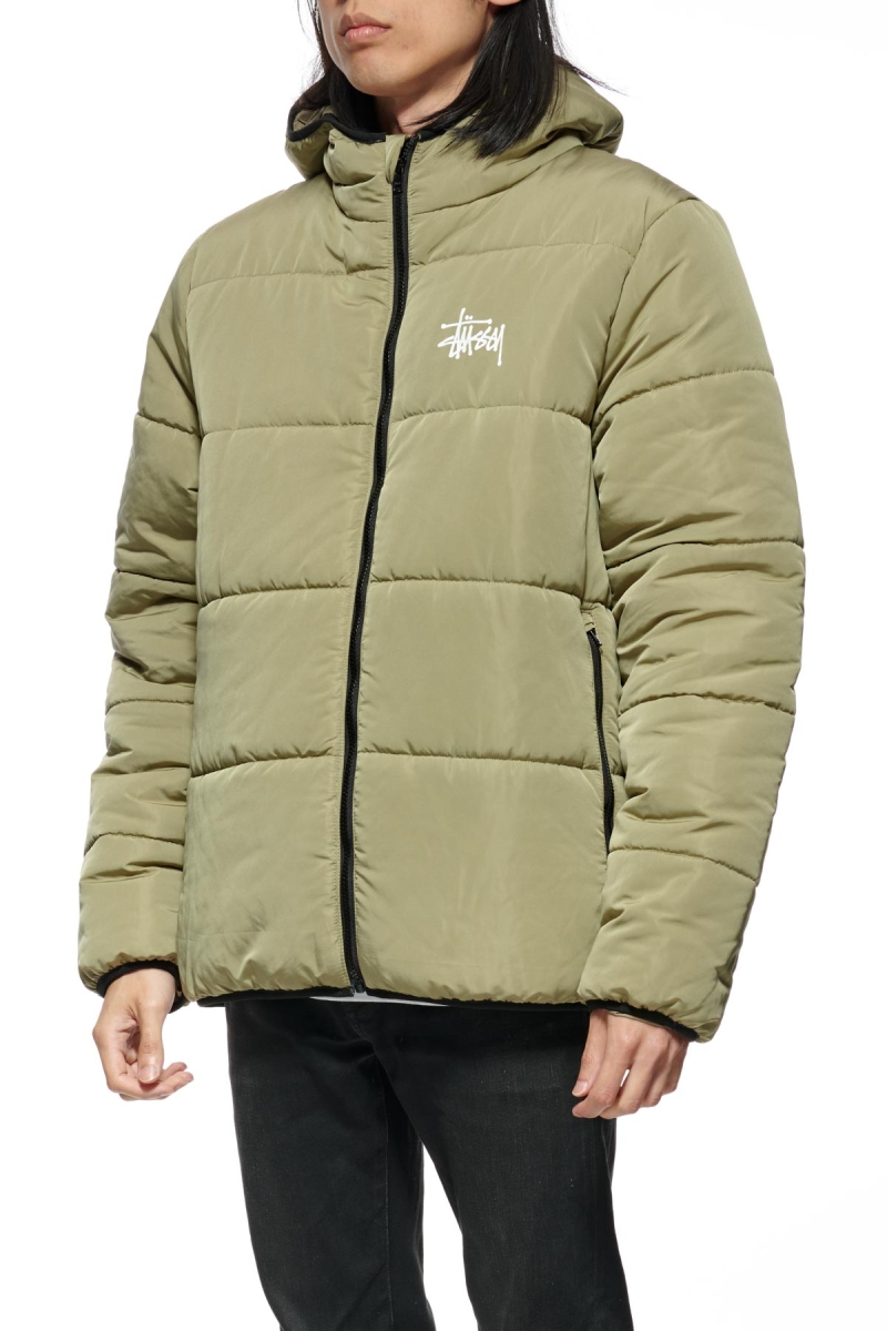 Brown Men's Stussy Graffiti Lightweight Puffa Jackets | CA0000343