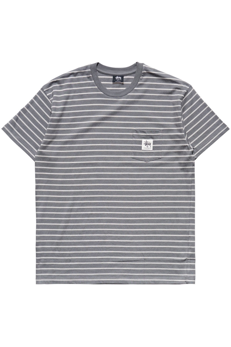 Brown Men\'s Stussy Kalorama Stripe SS T Shirts | CA0000231