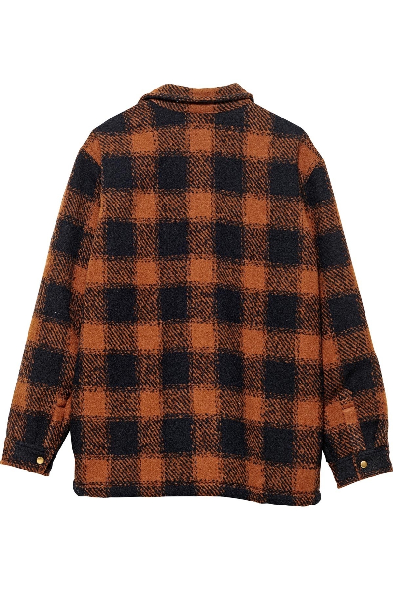 Brown Men's Stussy Kyneton Check Overshirt Jackets | CA0000350