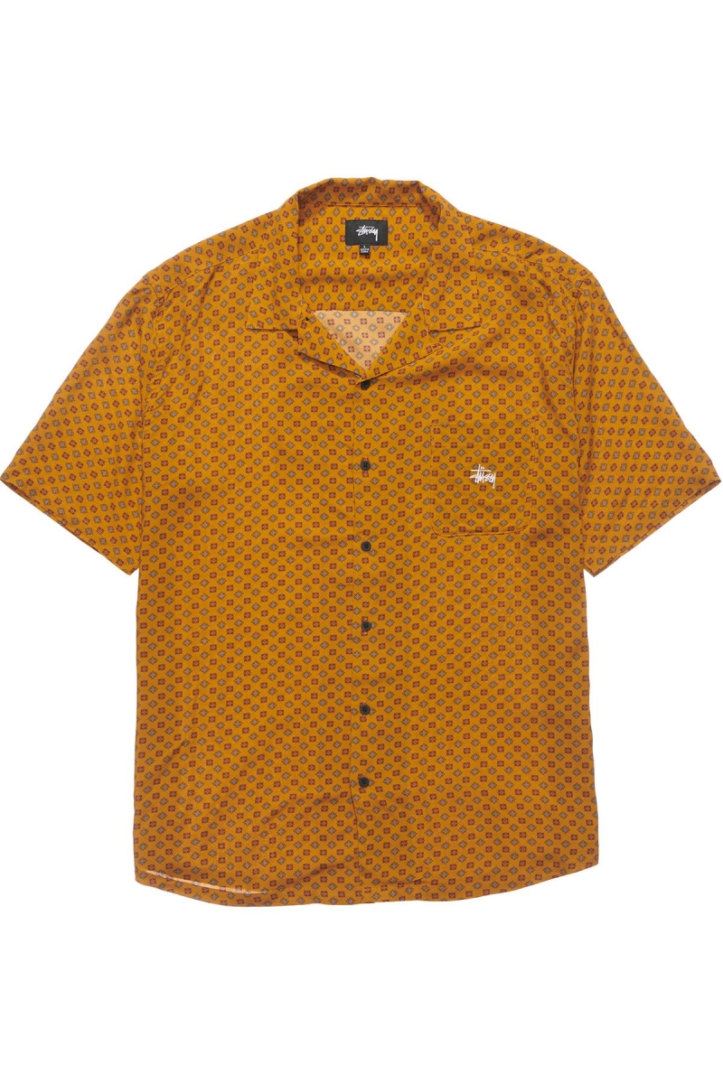 Brown Men\'s Stussy Liberty SS Shirts | CA0000317