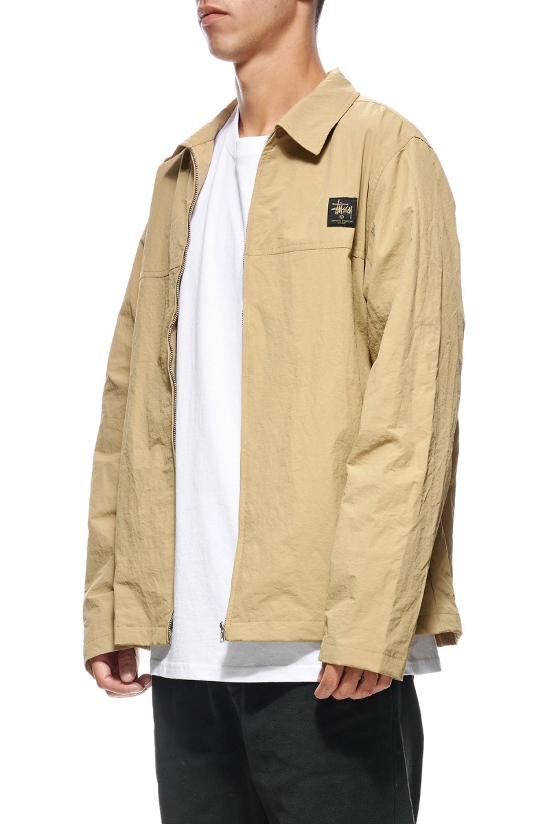 Brown Men's Stussy Sid Taslon Jackets | CA0000361