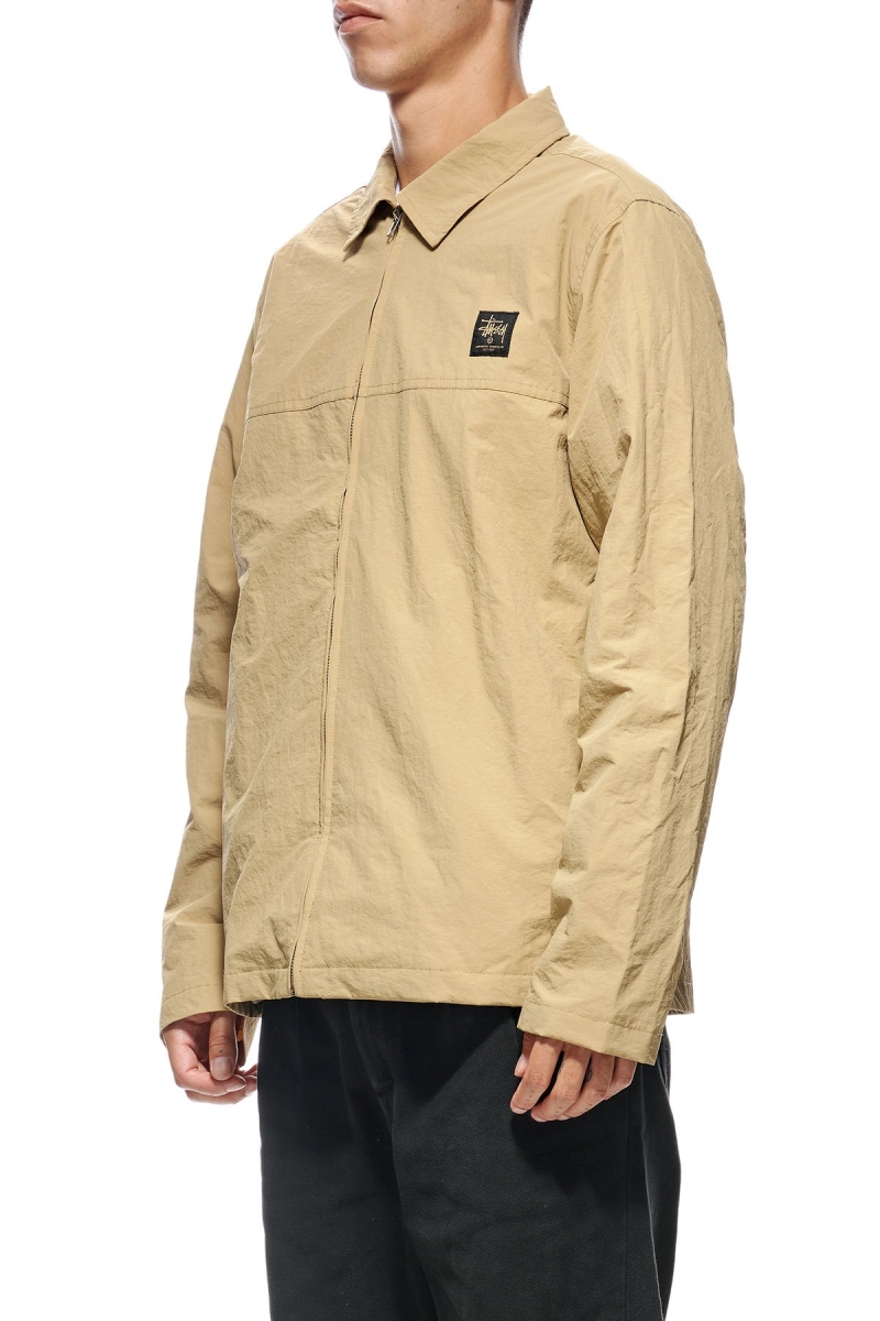 Brown Men's Stussy Sid Taslon Jackets | CA0000361