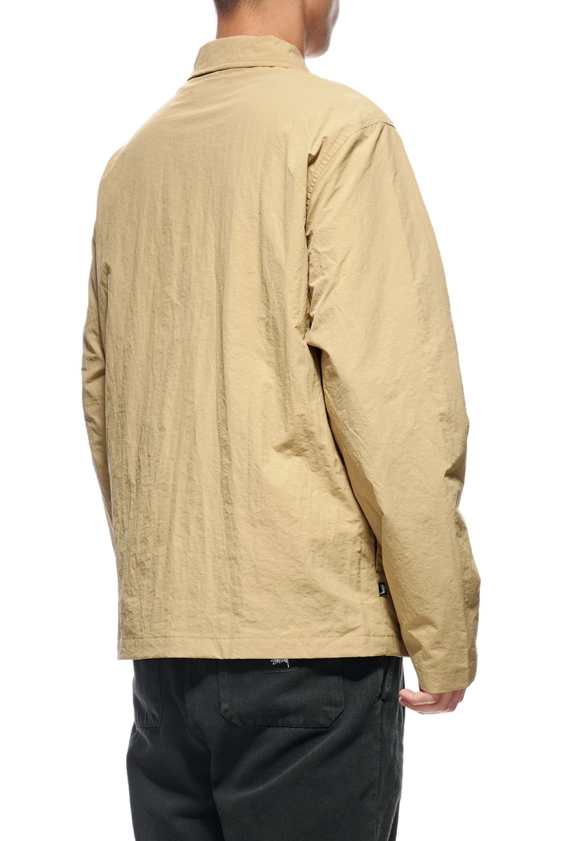 Brown Men's Stussy Sid Taslon Jackets | CA0000361