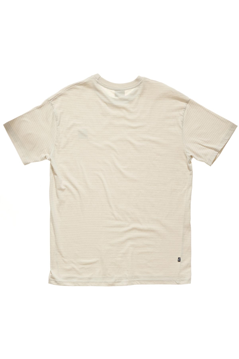 Brown Men's Stussy Work Stripe SS T Shirts | CA0000286