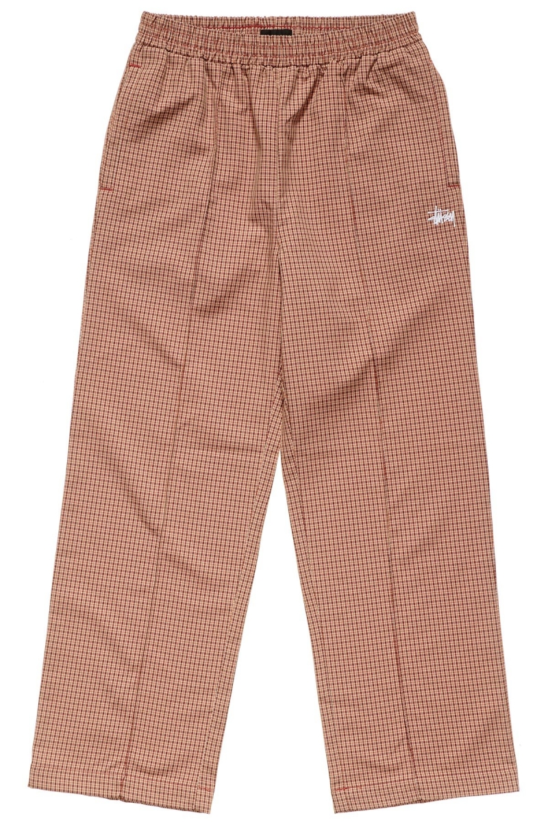 Brown Women\'s Stussy Airlie Check Track Pants | CA0000970