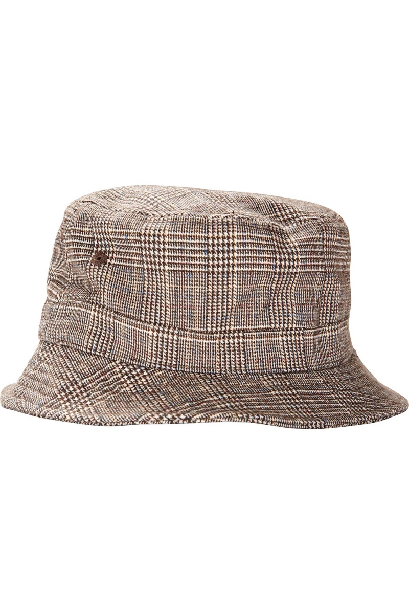 Brown Women's Stussy Glen Plaid Bucket Hats | CA0000436