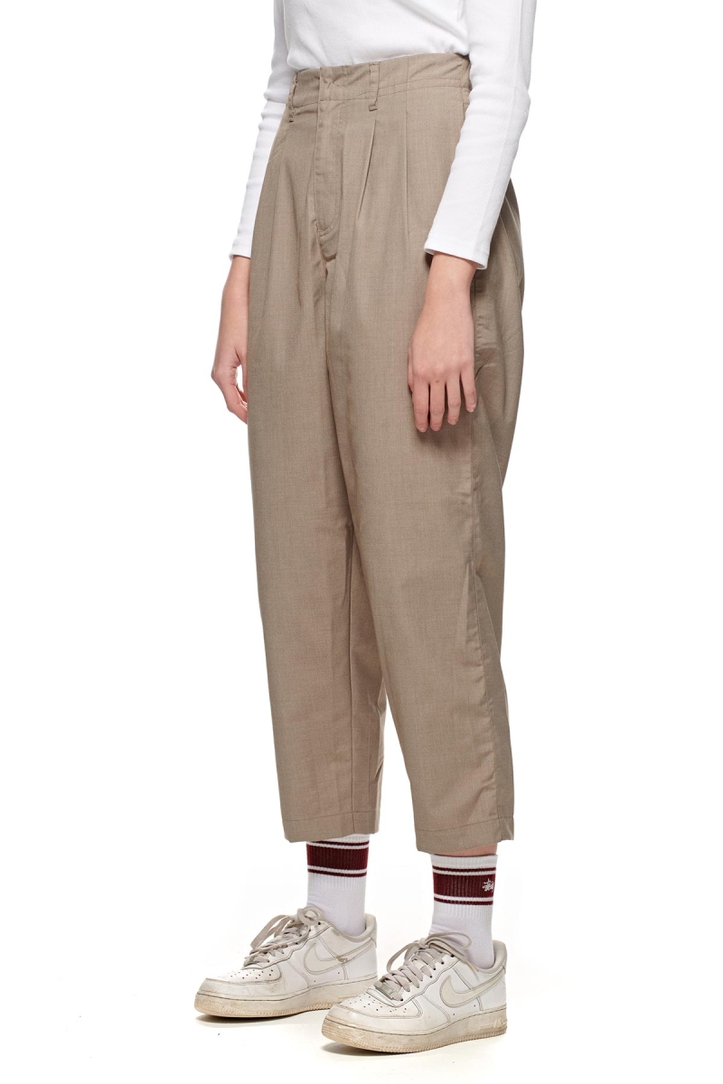 Brown Women's Stussy Sanford Pleated Trouser Pants | CA0000594