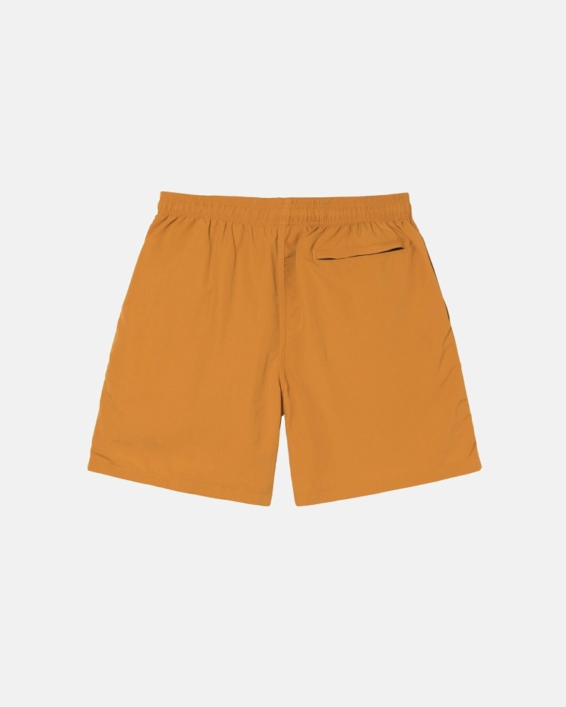 Brown Yellow Men's Stussy Curly S Shorts | CA0000638