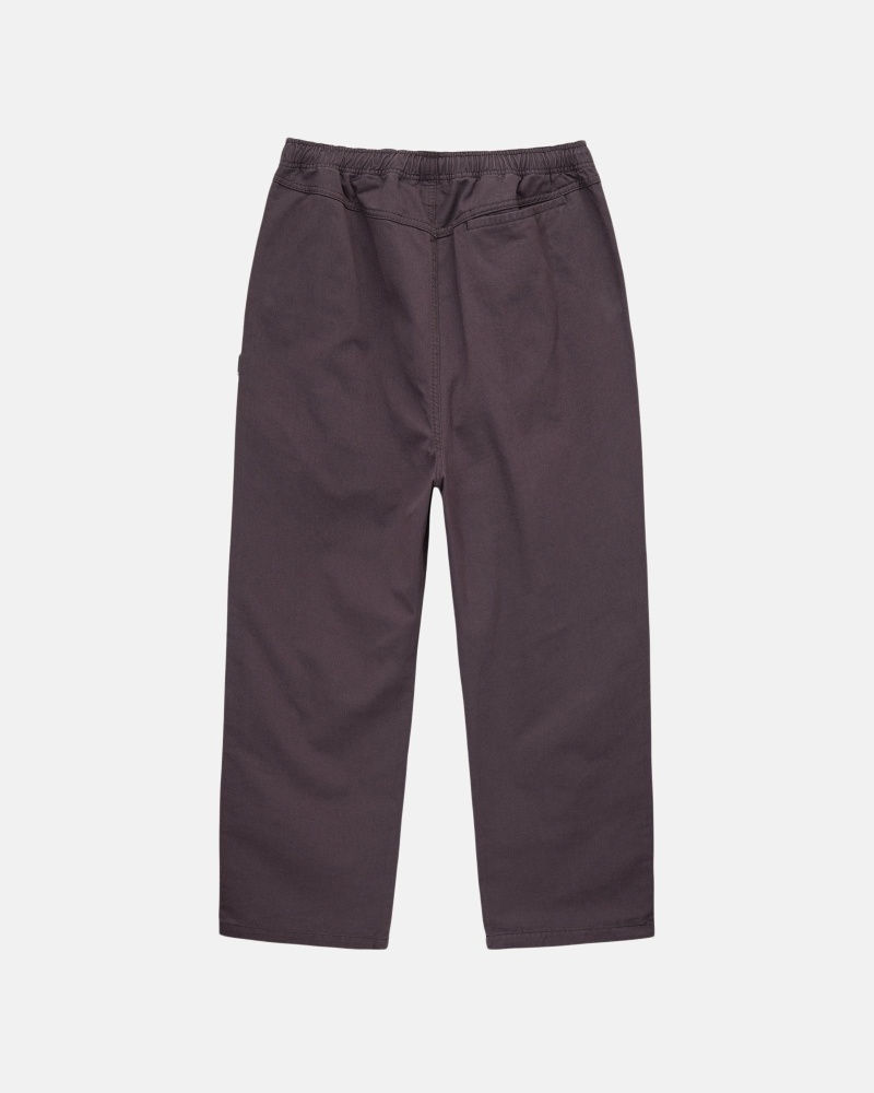 Burgundy Men's Stussy Brushed Beach Pants | CA0000543