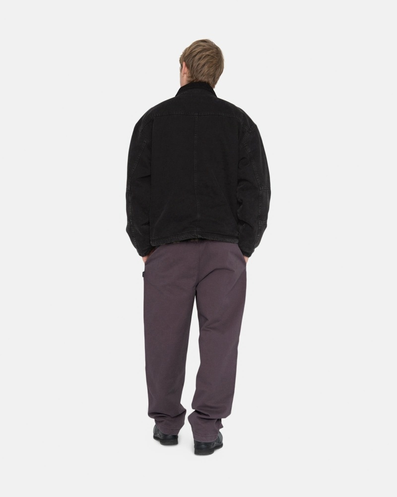 Burgundy Men's Stussy Brushed Beach Pants | CA0000543