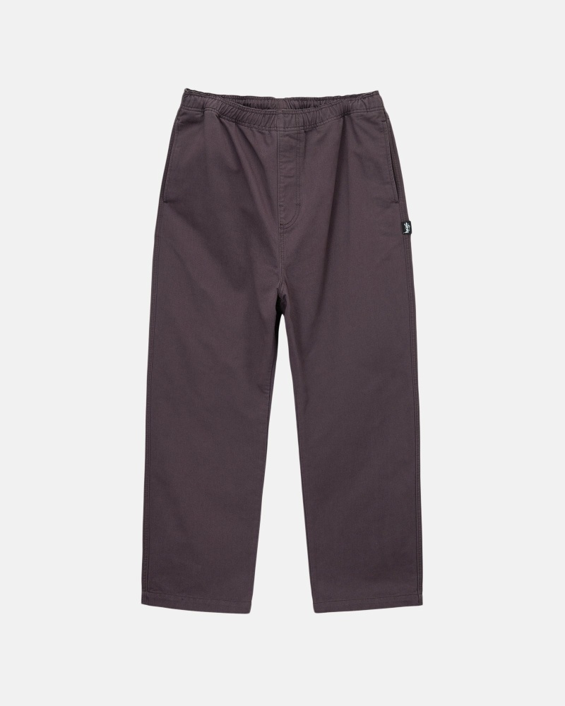 Burgundy Men\'s Stussy Brushed Beach Pants | CA0000543