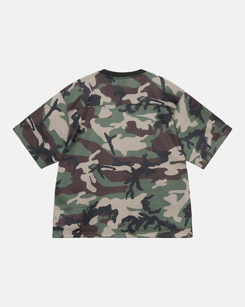 Camo Men's Stussy 4X4 Mesh Football Jersey T Shirts | CA0000092