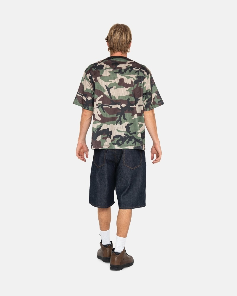 Camo Men's Stussy 4X4 Mesh Football Jersey T Shirts | CA0000092