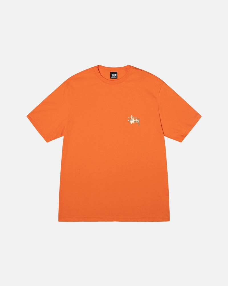 Coral Men's Stussy Basic T Shirts | CA0000110