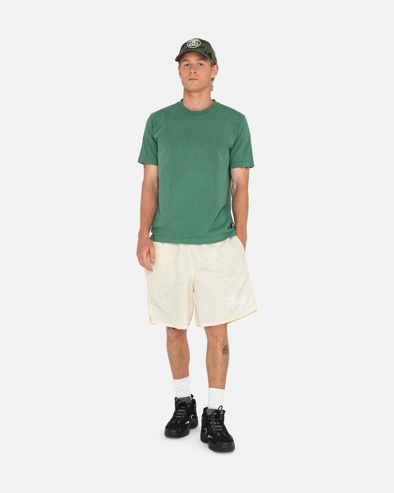 Cream Men's Stussy Big Basic Shorts | CA0000619