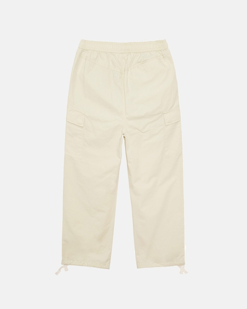 Cream Men's Stussy Ripstop Cargo Beach Pants | CA0000586