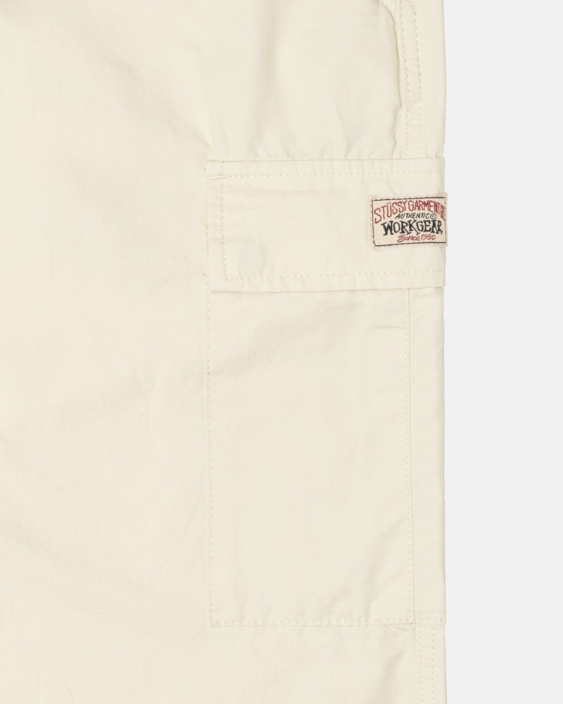 Cream Men's Stussy Ripstop Cargo Beach Pants | CA0000586