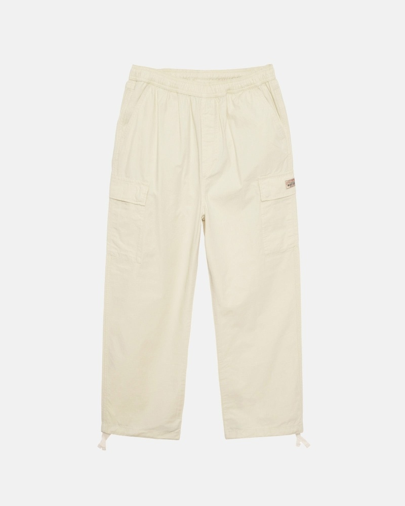 Cream Men\'s Stussy Ripstop Cargo Beach Pants | CA0000586