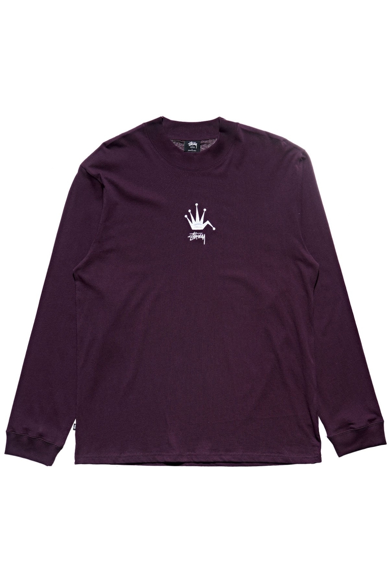 Dark Purple Men\'s Stussy Crown Sweatshirts | CA0000910