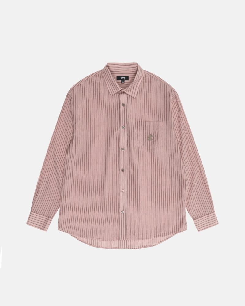 Dark Red Men\'s Stussy Lightweight Classic Shirts | CA0000319