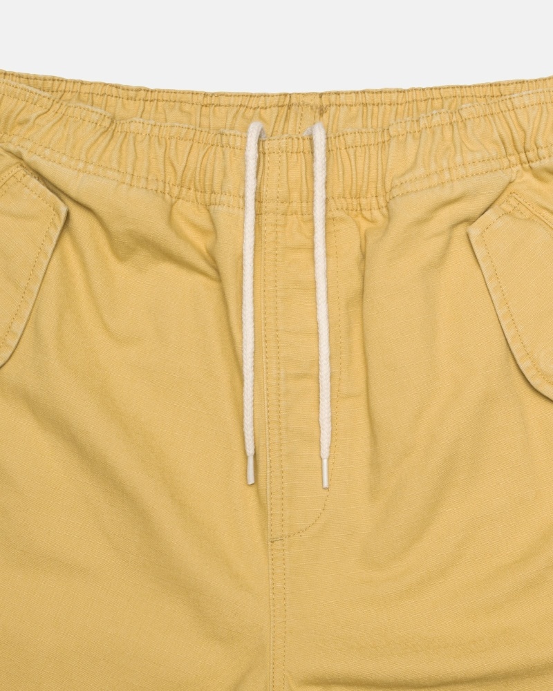 Dark Yellow Men's Stussy Ripstop Cargo Shorts | CA0000669