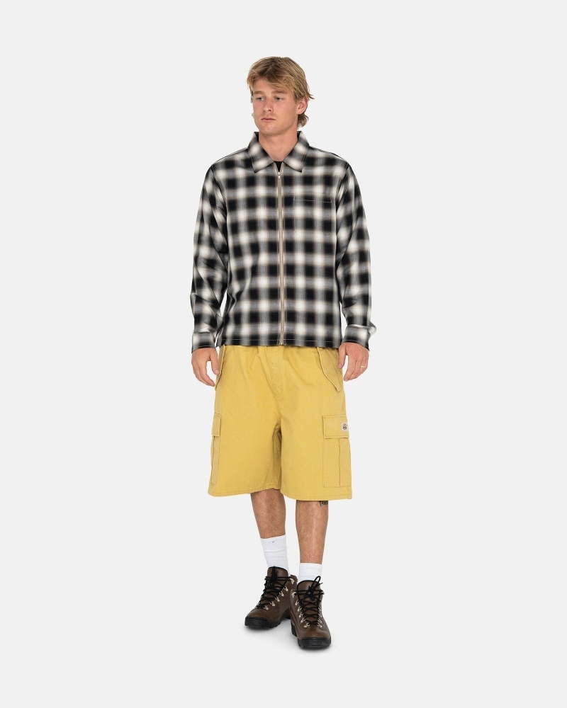 Dark Yellow Men's Stussy Ripstop Cargo Shorts | CA0000669