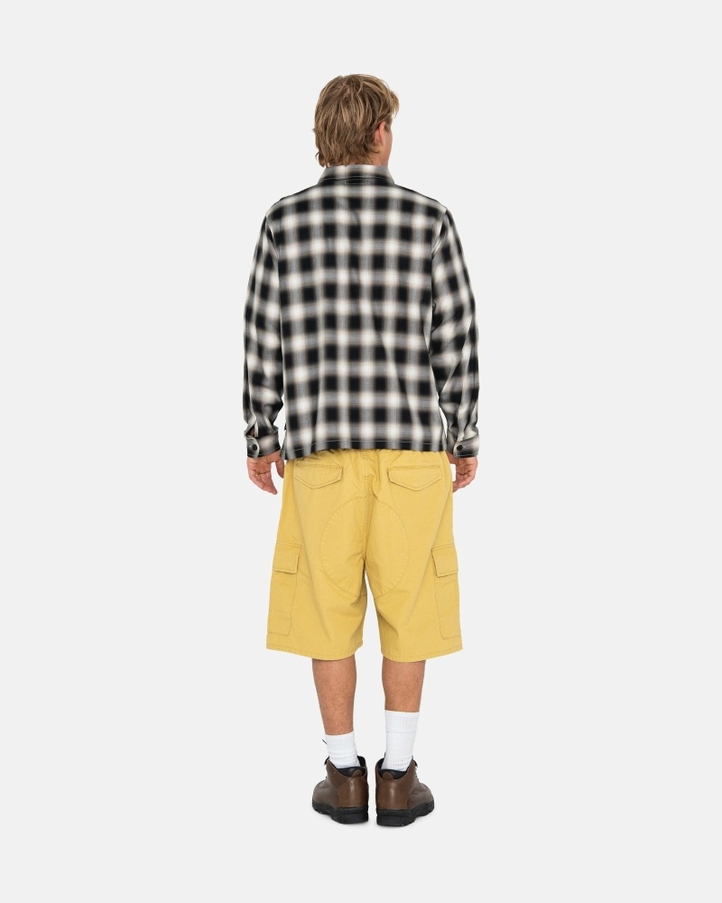 Dark Yellow Men's Stussy Ripstop Cargo Shorts | CA0000669