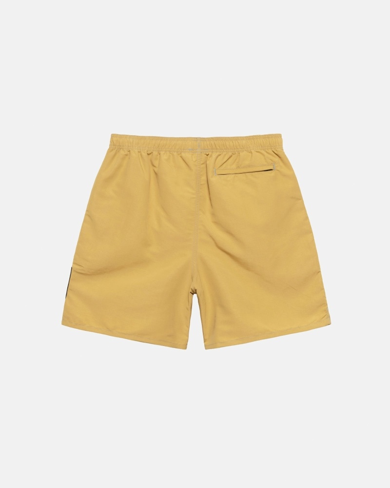 Dark Yellow Men's Stussy Surfman Patch Shorts | CA0000705