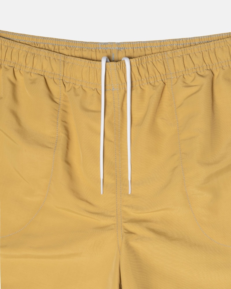 Dark Yellow Men's Stussy Surfman Patch Shorts | CA0000705