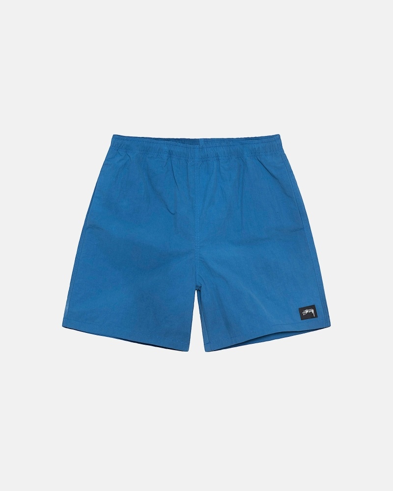 Deep Blue Men\'s Stussy Wave Dye Nylon Short Shorts | CA0000713