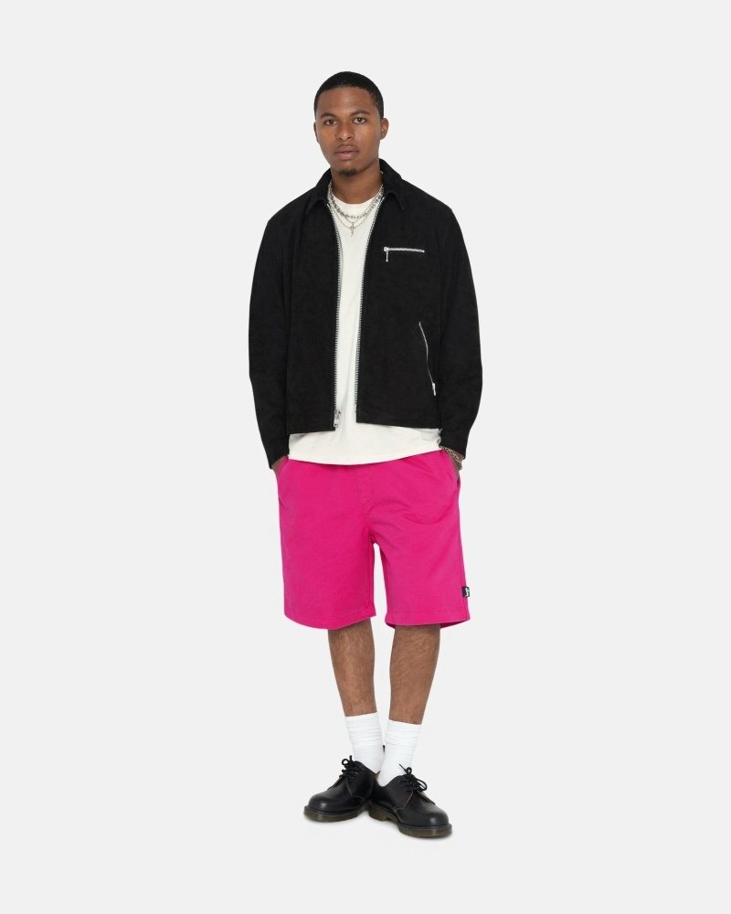 Fuchsia Men's Stussy Brushed Shorts | CA0000633