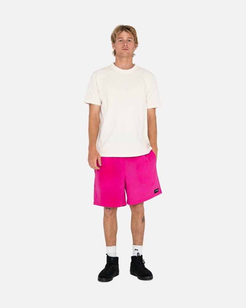 Fuchsia Men's Stussy Wave Dye Nylon Short Shorts | CA0000712