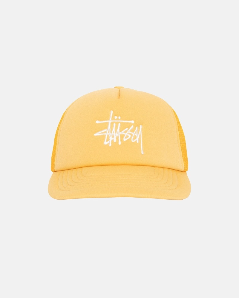 Gold Men\'s Stussy Big Basic Trucker Caps | CA0000402