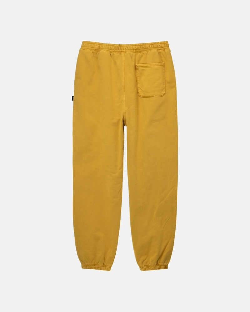 Gold Men's Stussy Pigment Dyed Fleece Pants | CA0000572