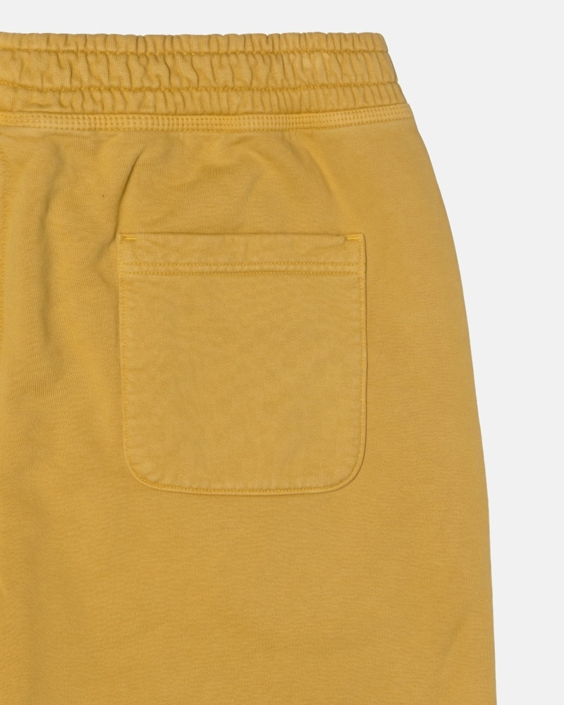 Gold Men's Stussy Pigment Dyed Fleece Pants | CA0000572