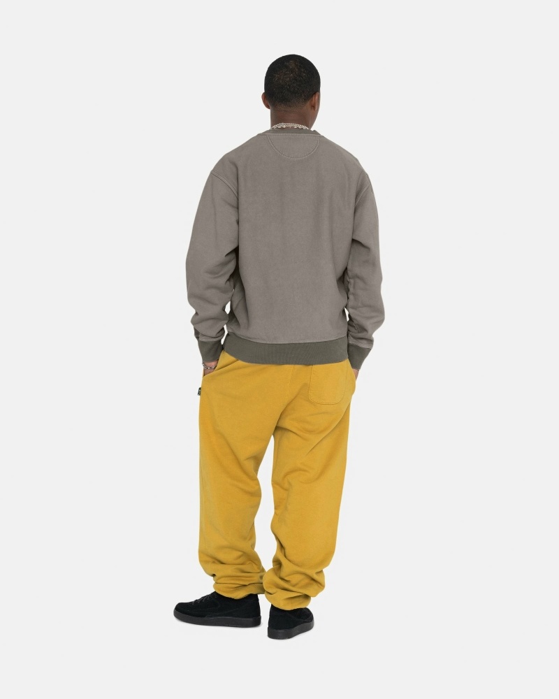 Gold Men's Stussy Pigment Dyed Fleece Pants | CA0000572