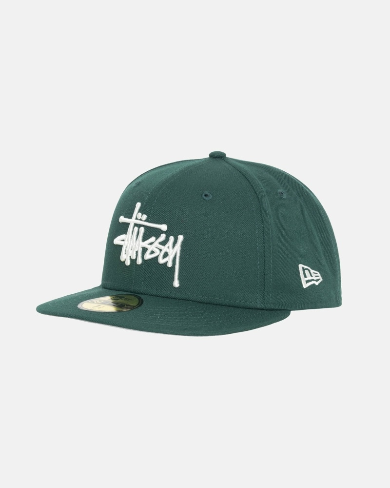 Green Men's Stussy Authentic New Era Caps | CA0000376