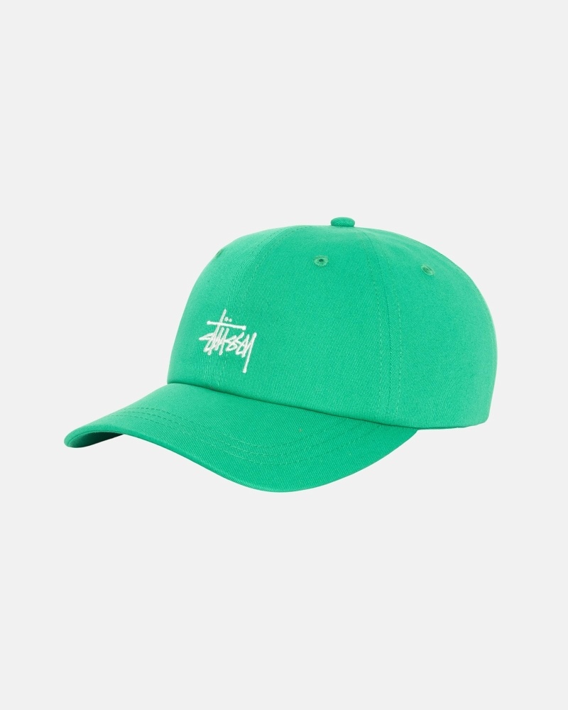 Green Men's Stussy Basic Stock Low Pro Caps | CA0000391