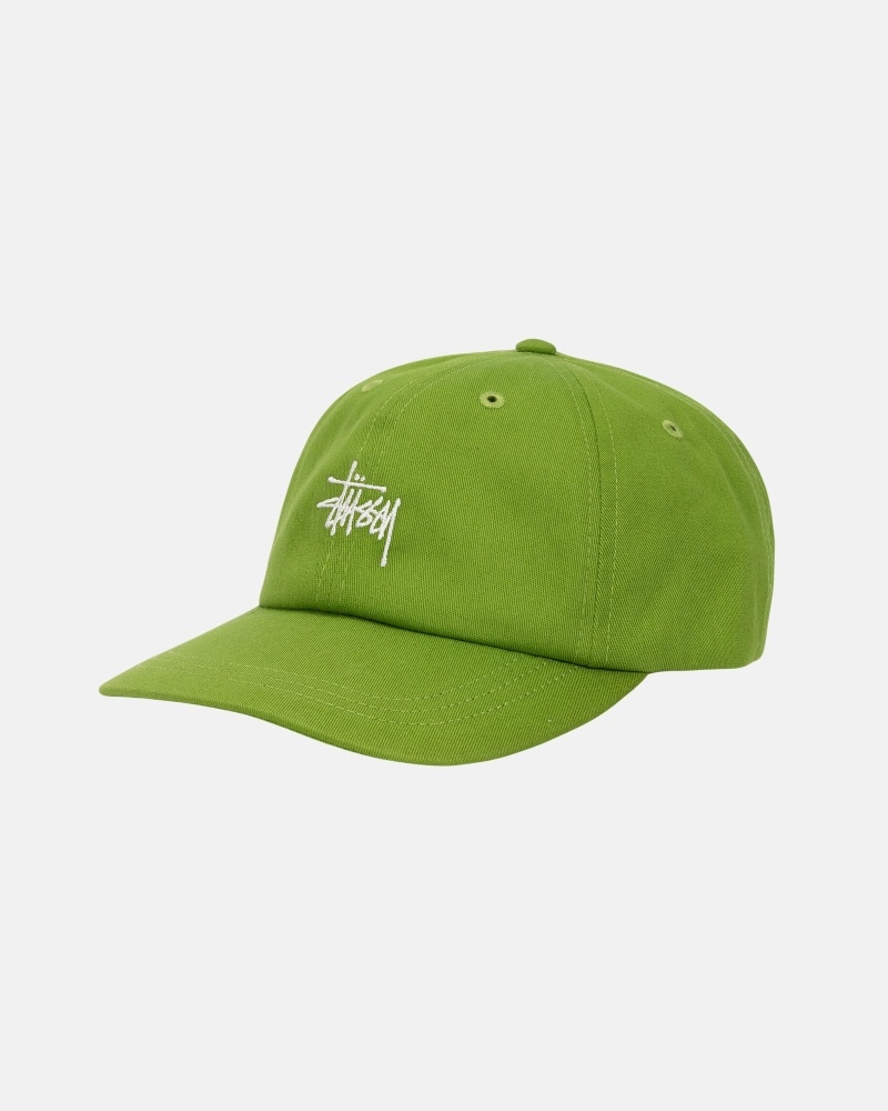 Green Men's Stussy Basic Stock Low Pro Caps | CA0000392