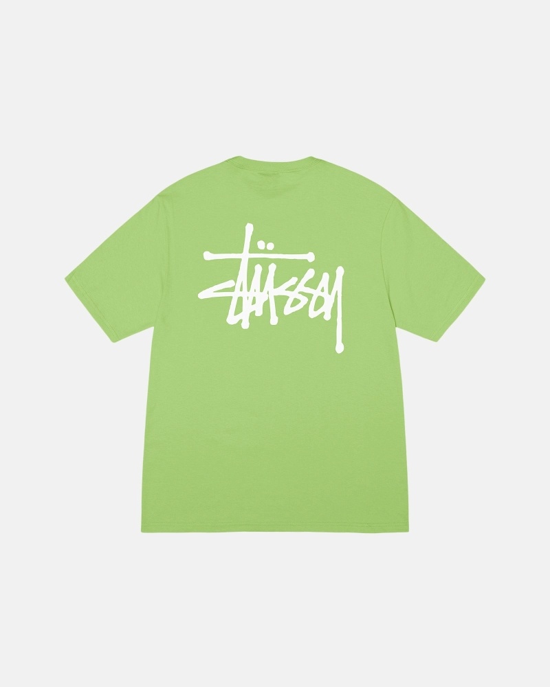 Green Men\'s Stussy Basic T Shirts | CA0000108