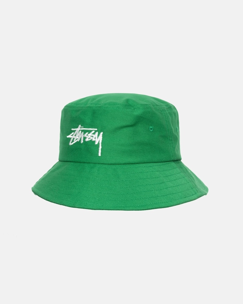 Green Men's Stussy Big Stock Bucket Hats | CA0000407