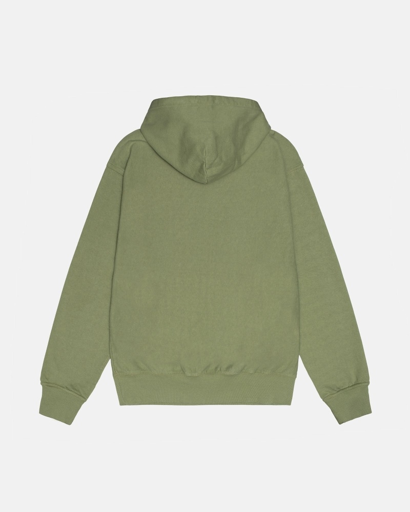 Green Men's Stussy Block Sport Pigment Dyed Hoodies | CA0000021