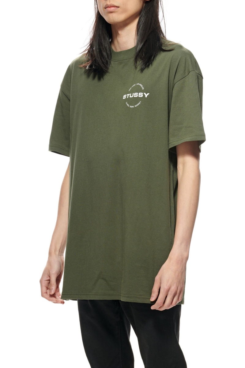 Green Men's Stussy City Circle SS T Shirts | CA0000123